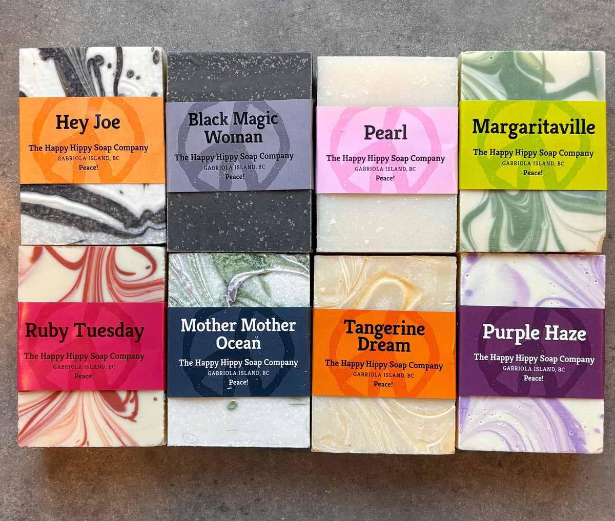 Best-selling handcrafted soaps from The Happy Hippy Soap Company