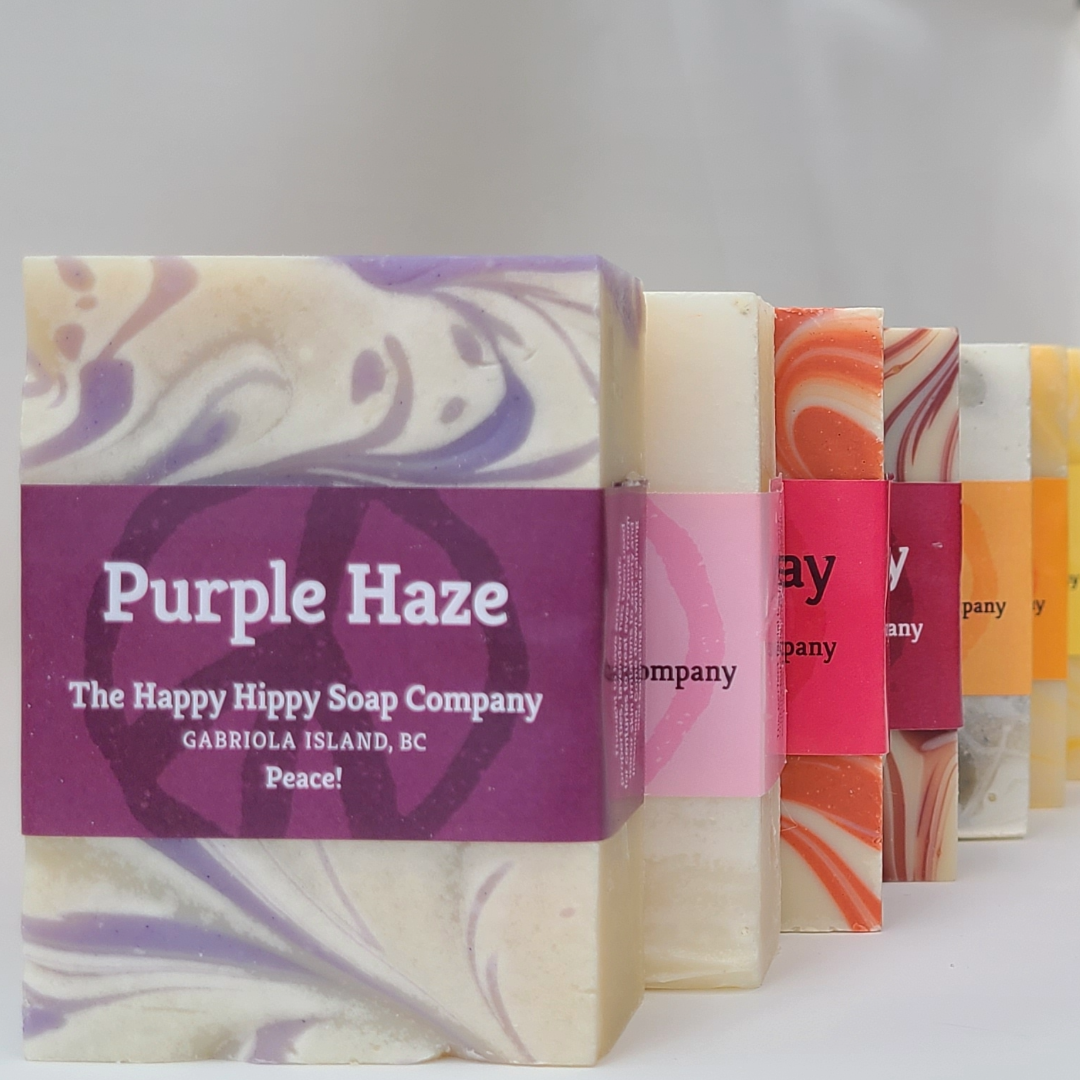Handcrafted bar soaps from The Happy Hippy Soap Company