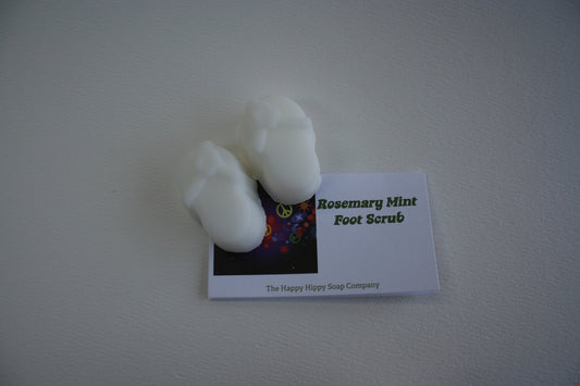 Rosemary mint foot scrub in flip-flop shaped bars